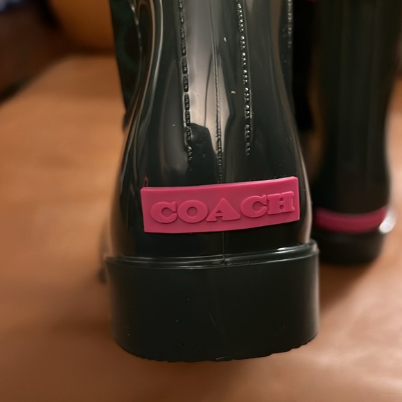 COACH JADE Millie Rain Booties Sig C Knit NWT - Picture 5 of 11